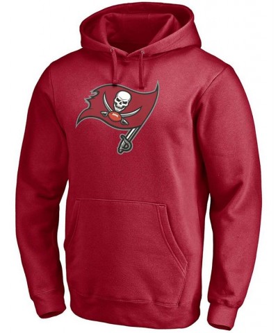 Men's Tom Brady Red Tampa Bay Buccaneers Player Icon Name and Number Pullover Hoodie $34.31 Sweatshirt