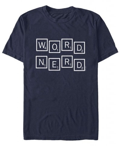 Men's Word Nerd Short Sleeve Crew T-shirt Blue $15.40 T-Shirts