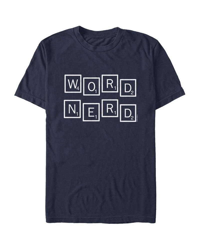 Men's Word Nerd Short Sleeve Crew T-shirt Blue $15.40 T-Shirts