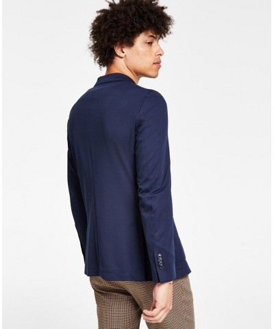 Men's Slim-Fit Navy Solid Knit Blazer Blue $28.04 Blazers