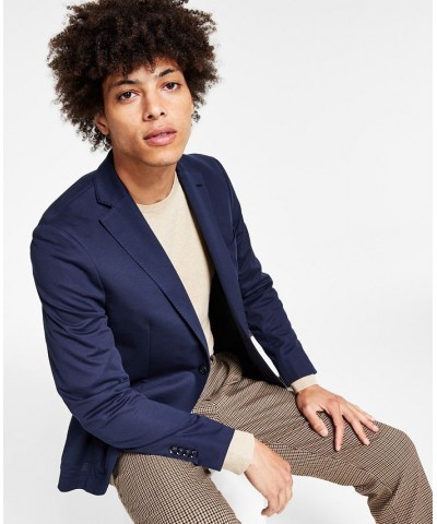 Men's Slim-Fit Navy Solid Knit Blazer Blue $28.04 Blazers