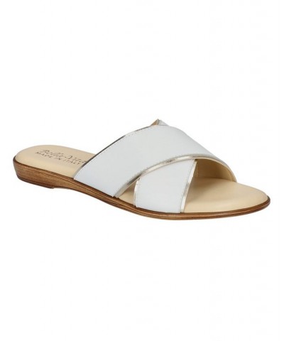 Women's Tab-Italy Slide Sandals White $42.00 Shoes