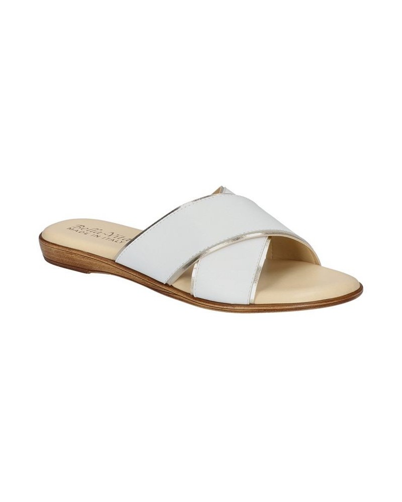 Women's Tab-Italy Slide Sandals White $42.00 Shoes