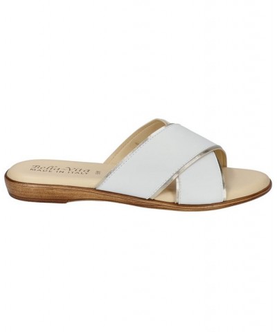 Women's Tab-Italy Slide Sandals White $42.00 Shoes