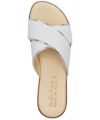 Women's Tab-Italy Slide Sandals White $42.00 Shoes