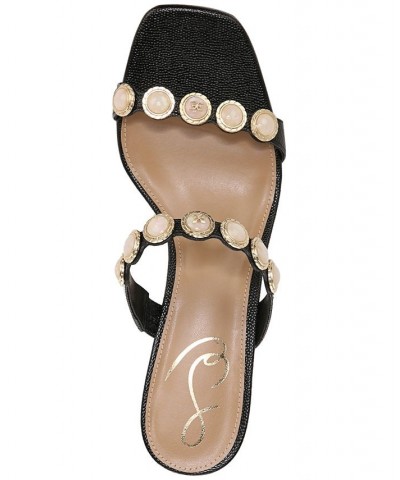 Palma Mid-Heel Embellished Dress Sandals Black $65.60 Shoes