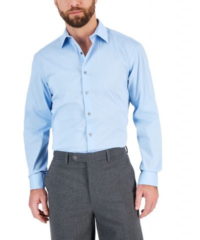 Men's Regular Fit 2-Way Stretch Stain Resistant Dress Shirt Blue $20.66 Dress Shirts