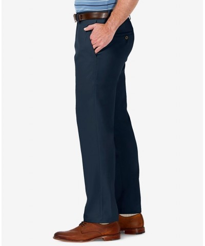 Men's Cool 18 PRO Stretch Straight Fit Flat Front Dress Pants Blue $31.89 Pants