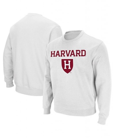 Men's White Harvard Crimson Team Arch Logo Tackle Twill Pullover Sweatshirt $22.56 Sweatshirt