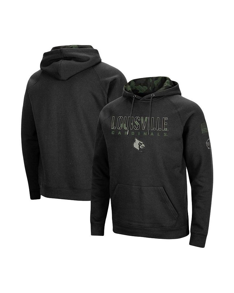 Men's Black Louisville Cardinals OHT Military-Inspired Appreciation Camo Pullover Hoodie $36.00 Sweatshirt