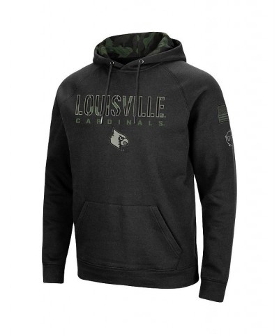 Men's Black Louisville Cardinals OHT Military-Inspired Appreciation Camo Pullover Hoodie $36.00 Sweatshirt