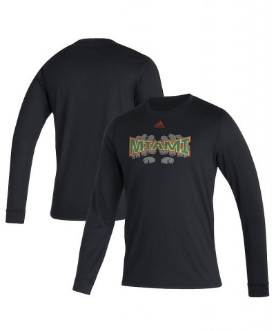 Men's Black Miami Hurricanes Touchdown Ring Creator Long Sleeve T-shirt $25.99 T-Shirts