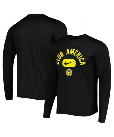 Men's Black Club America Lockup Legend Performance Long Sleeve T-shirt $27.99 T-Shirts