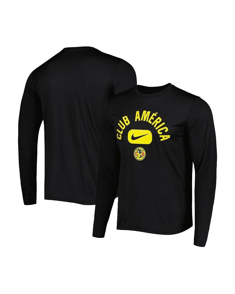 Men's Black Club America Lockup Legend Performance Long Sleeve T-shirt $27.99 T-Shirts