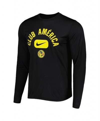 Men's Black Club America Lockup Legend Performance Long Sleeve T-shirt $27.99 T-Shirts