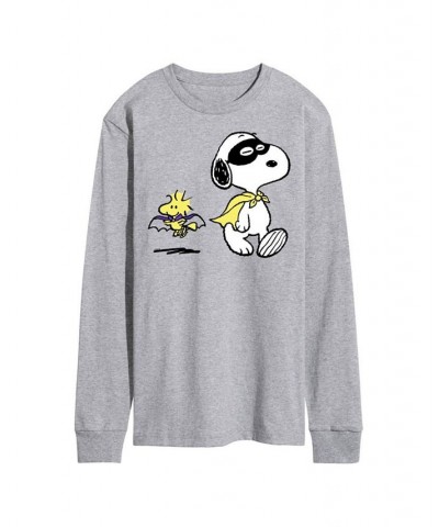 Men's Peanuts Super Hero T-shirt Gray $25.36 T-Shirts