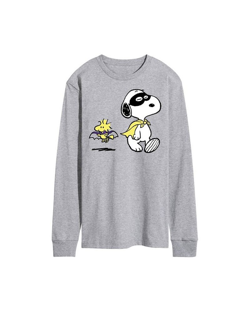 Men's Peanuts Super Hero T-shirt Gray $25.36 T-Shirts