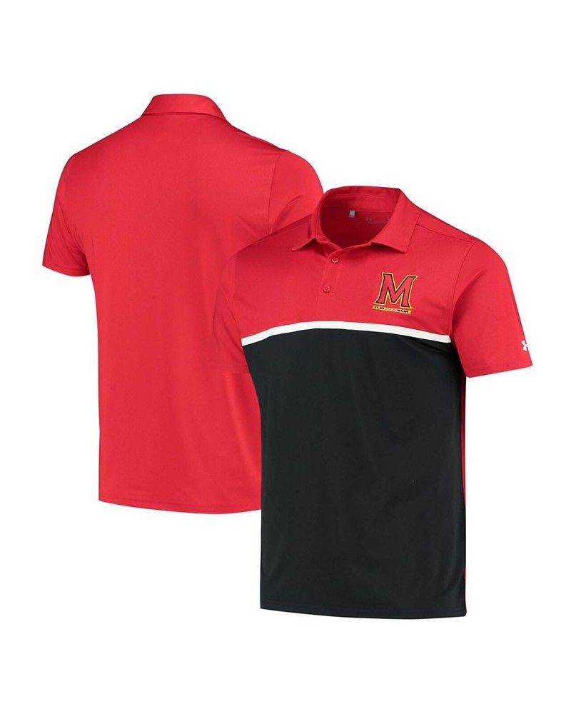 Men's Black and Red Maryland Terrapins Game Day Performance Polo Shirt $29.00 Polo Shirts