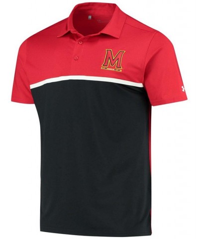 Men's Black and Red Maryland Terrapins Game Day Performance Polo Shirt $29.00 Polo Shirts