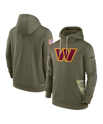 Men's Olive Washington Commanders 2022 Salute to Service Therma Performance Pullover Hoodie $49.50 Sweatshirt