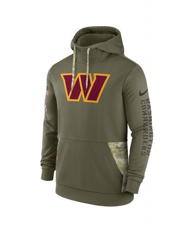 Men's Olive Washington Commanders 2022 Salute to Service Therma Performance Pullover Hoodie $49.50 Sweatshirt