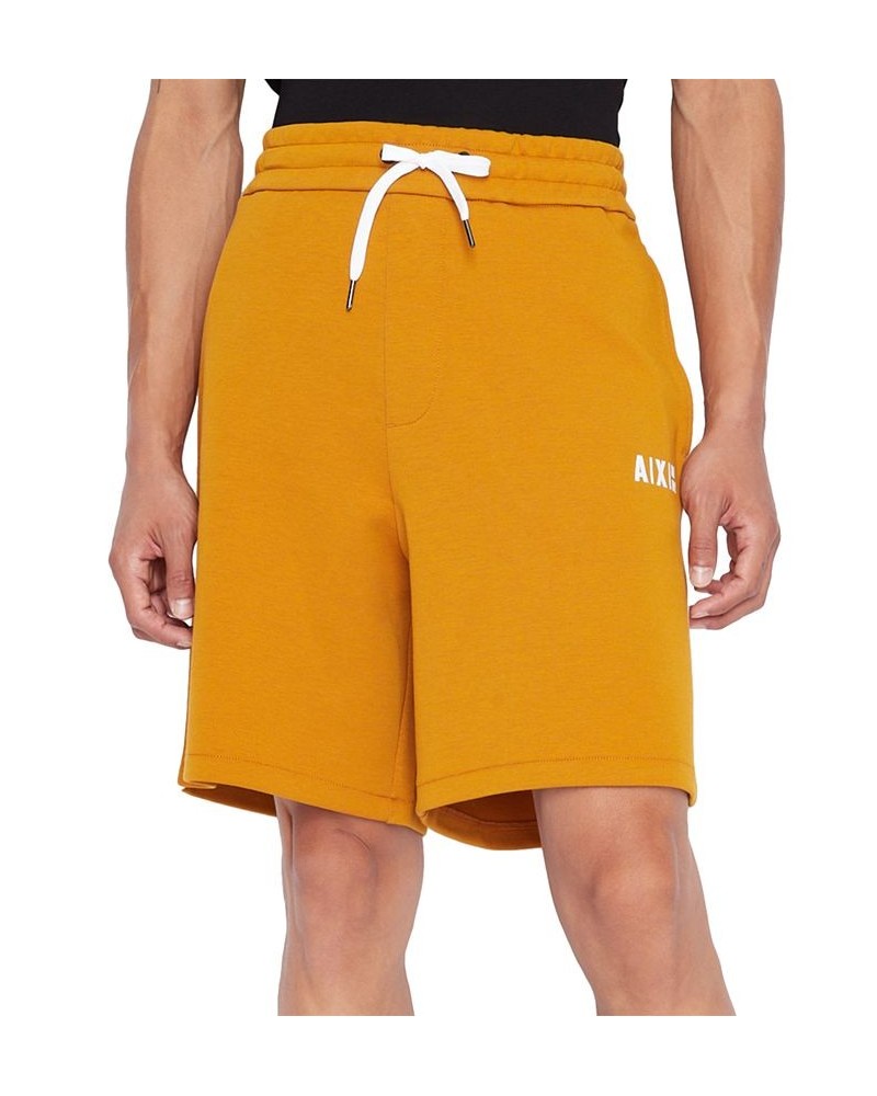 Men's Side Stripe Logo-Print Sweat Shorts Brown $40.28 Shorts