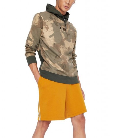 Men's Side Stripe Logo-Print Sweat Shorts Brown $40.28 Shorts