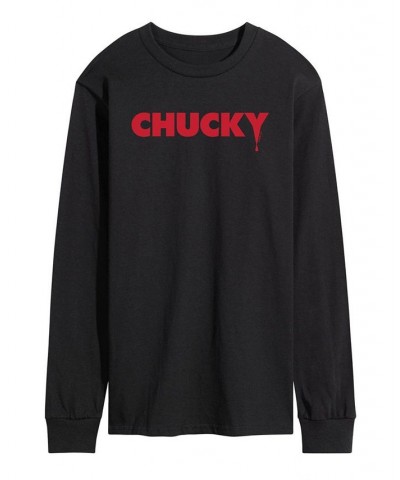 Men's Chucky Logo Long Sleeve T-shirt Black $20.16 T-Shirts