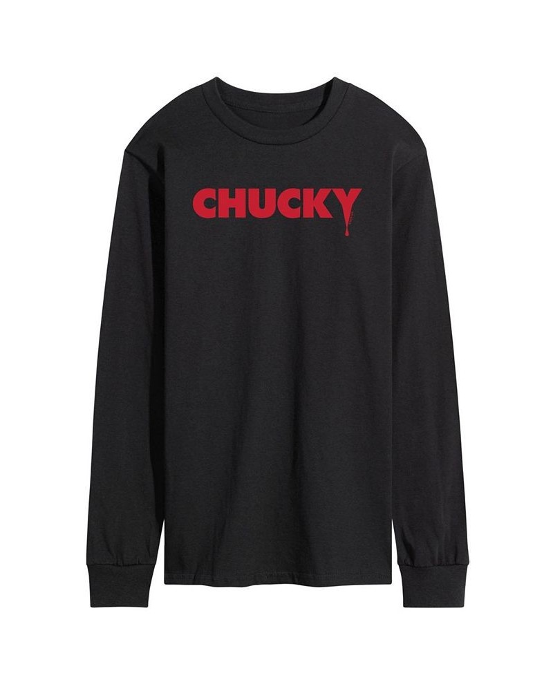 Men's Chucky Logo Long Sleeve T-shirt Black $20.16 T-Shirts