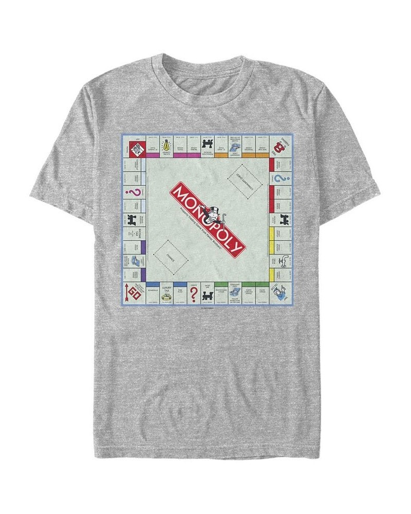 Men's Game Board Short Sleeve Crew T-shirt Gray $19.24 T-Shirts