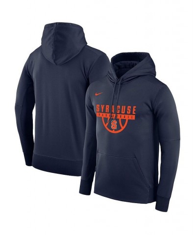 Men's Navy Syracuse Orange Basketball Drop Circuit Performance Pullover Hoodie $42.30 Sweatshirt