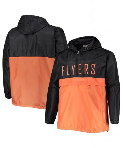 Men's Black Philadelphia Flyers Big and Tall Anorak Half-Zip Pullover Hoodie $24.94 Jackets