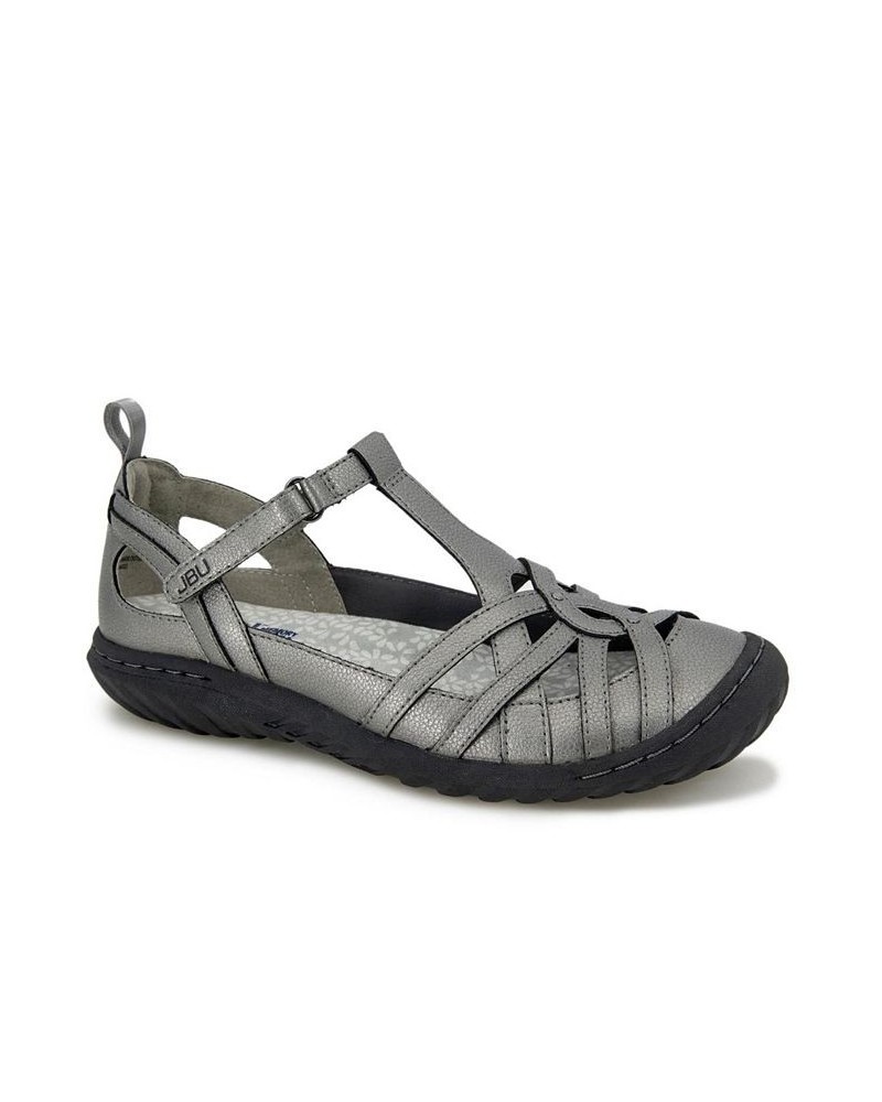 Women's Dove Flat Sandals Gray $35.60 Shoes