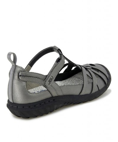 Women's Dove Flat Sandals Gray $35.60 Shoes