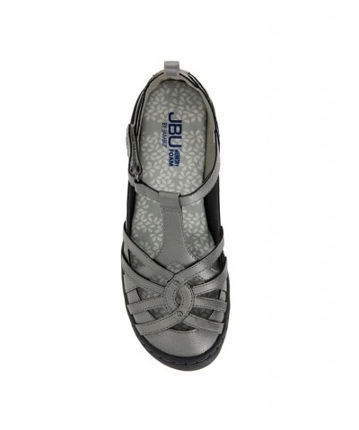 Women's Dove Flat Sandals Gray $35.60 Shoes