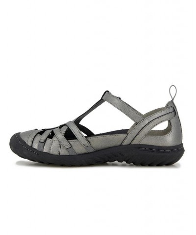 Women's Dove Flat Sandals Gray $35.60 Shoes