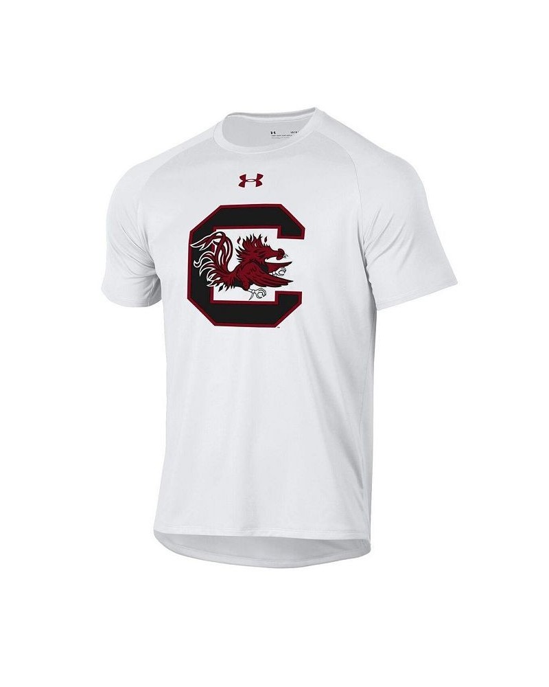 Men's White South Carolina Gamecocks School Logo Tech 2.0 Performance T-shirt $27.99 T-Shirts