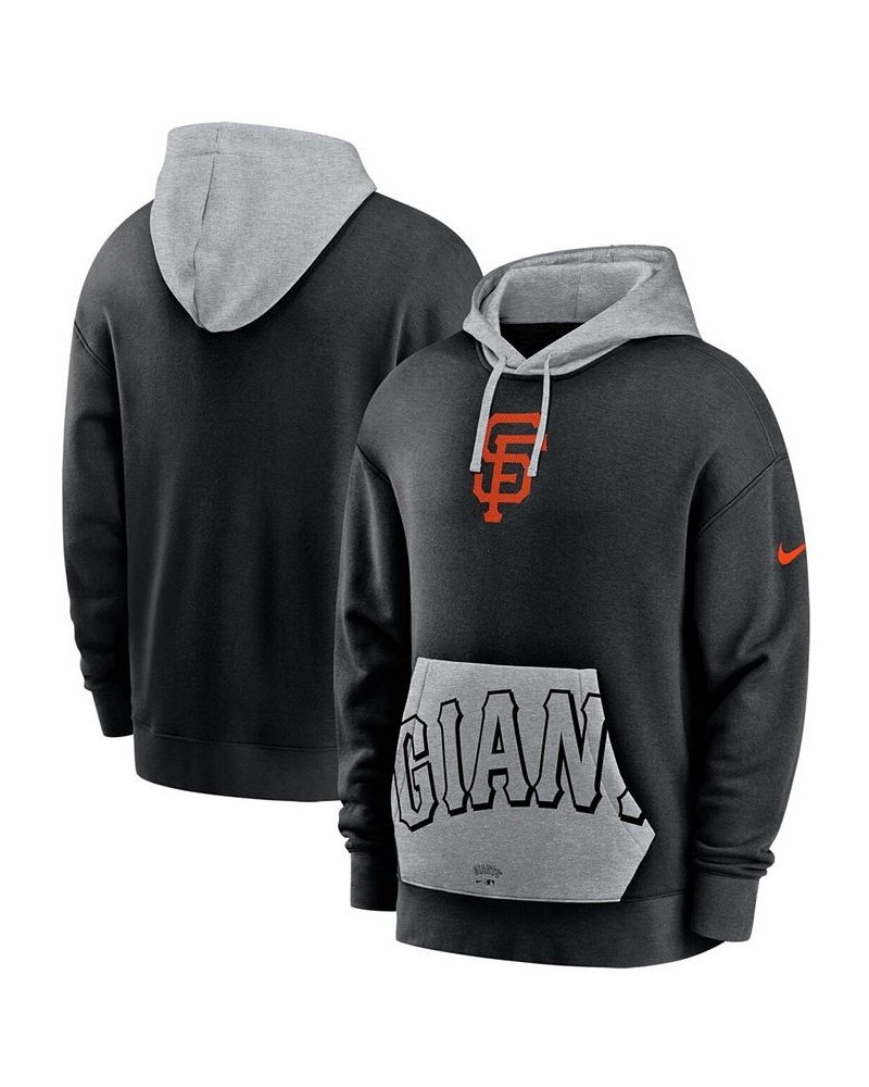 Men's Black San Francisco Giants Heritage Tri-Blend Pullover Hoodie $40.80 Sweatshirt