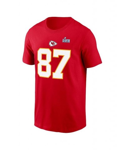 Men's Travis Kelce Red Kansas City Chiefs Super Bowl LVII Name and Number T-shirt $27.04 T-Shirts