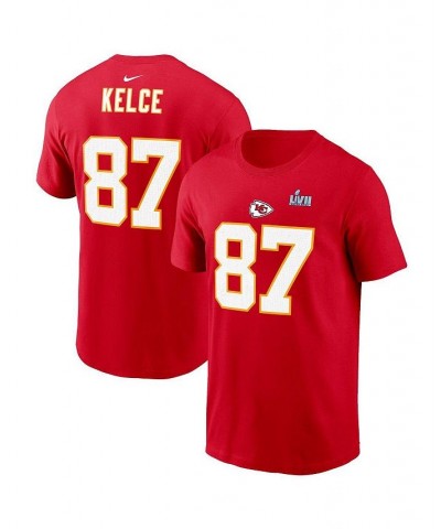 Men's Travis Kelce Red Kansas City Chiefs Super Bowl LVII Name and Number T-shirt $27.04 T-Shirts