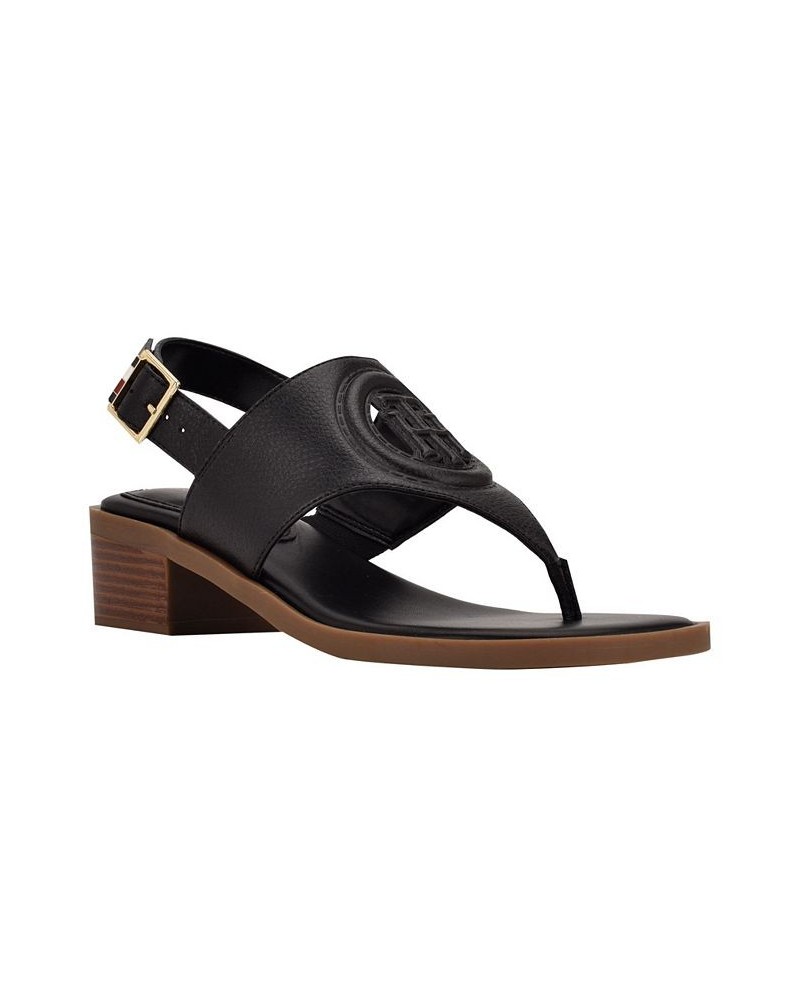 Women's Olaya Low Heeled Sandals Black $47.17 Shoes