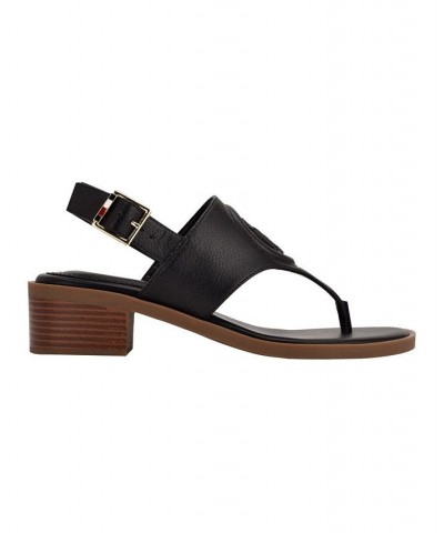 Women's Olaya Low Heeled Sandals Black $47.17 Shoes