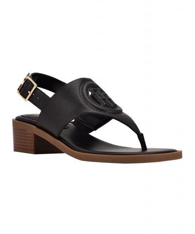 Women's Olaya Low Heeled Sandals Black $47.17 Shoes