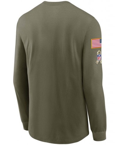 Men's Olive Pittsburgh Steelers 2021 Salute To Service Performance Long Sleeve T-Shirt $19.78 T-Shirts