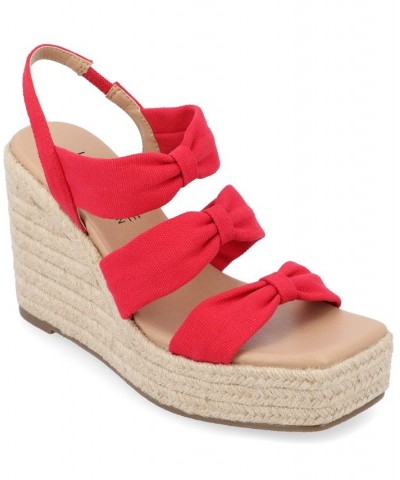 Women's Santorynn Platform Wedge Sandal Red $44.00 Shoes