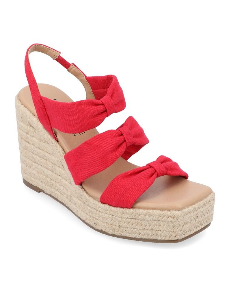 Women's Santorynn Platform Wedge Sandal Red $44.00 Shoes