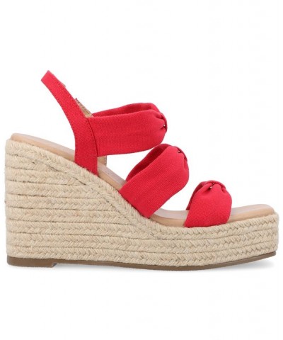 Women's Santorynn Platform Wedge Sandal Red $44.00 Shoes