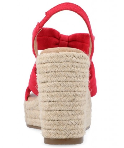 Women's Santorynn Platform Wedge Sandal Red $44.00 Shoes