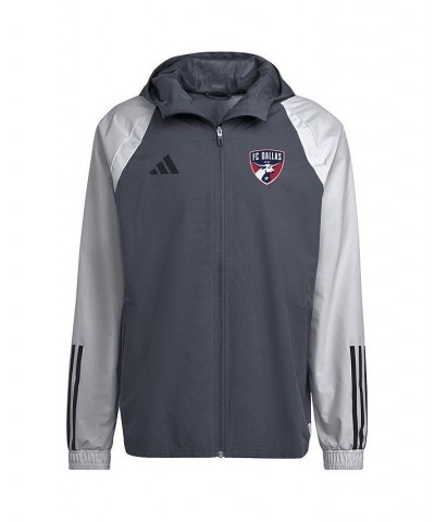 Men's Charcoal FC Dallas All-Weather Raglan Hoodie Full-Zip Jacket $44.40 Jackets