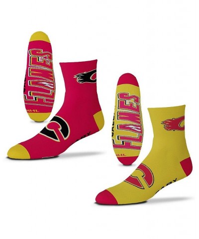 Men's Calgary Flames 2-Pack Team Quarter-Length Socks $13.00 Socks